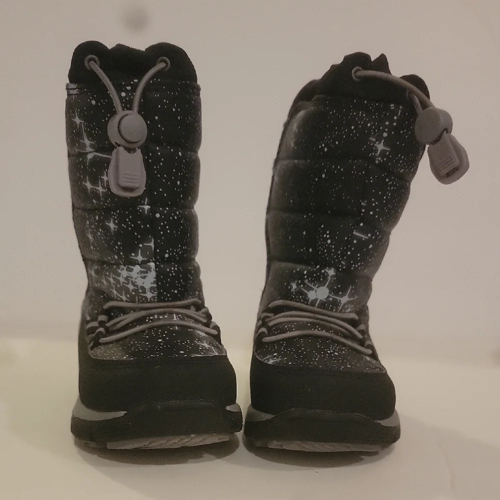 L.L. Bean Kids Black and Gray Snow Boots Waterproof Boots Size 7